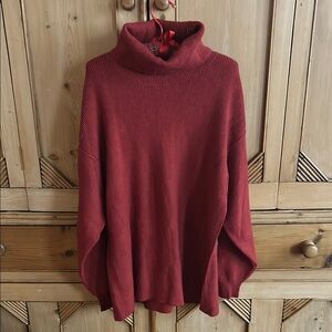 Free People Red Turtleneck Sweater